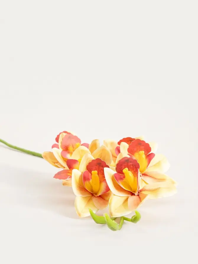 Gałązka sztuczna ORKID orchidea żółta 109 cm