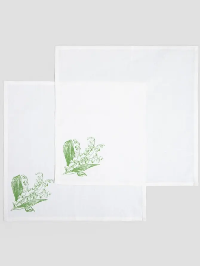 Komplet serwetek 2 szt. LILY OF THE VALLEY z konwaliowym wzorem 40x40 cm