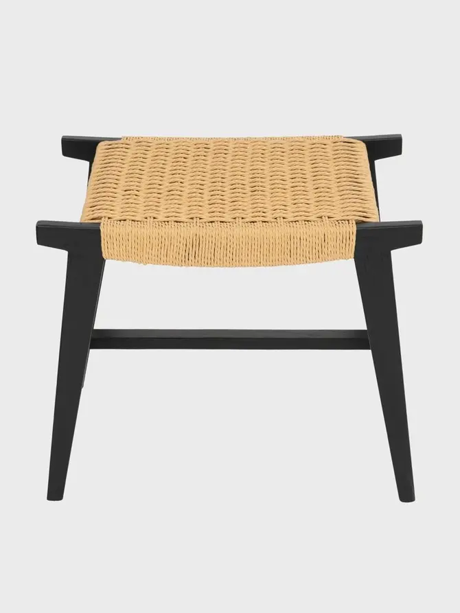 Taboret NOVUM drewniany dębowy czarny 52x34x42 cm