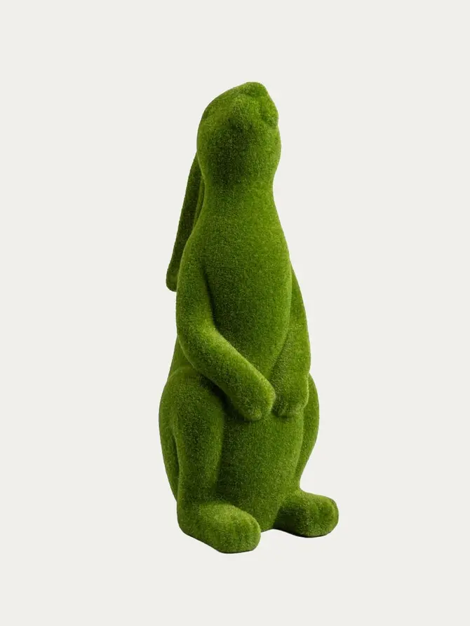 Figurka POLY zając stojący zielony 19x15x45 cm