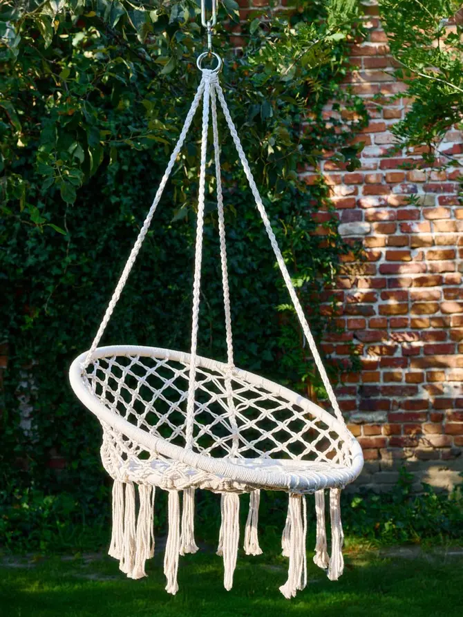 Huśtawka CIRCLE beżowa 82x60x115-138 cm