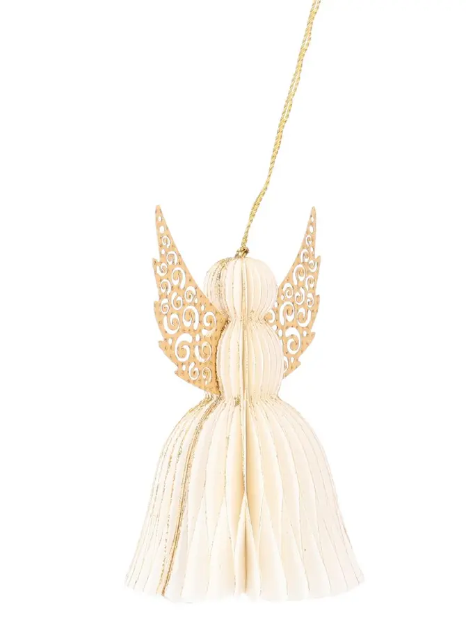 Gwiazda GALLA ANGEL anioł papierowy kremowy 12 cm
