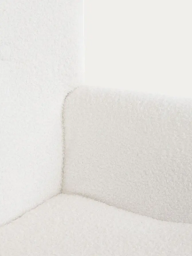 Fotel MOSS TEDDY BOUCLE w tkaninie TEDDY biały 70x55x95 cm