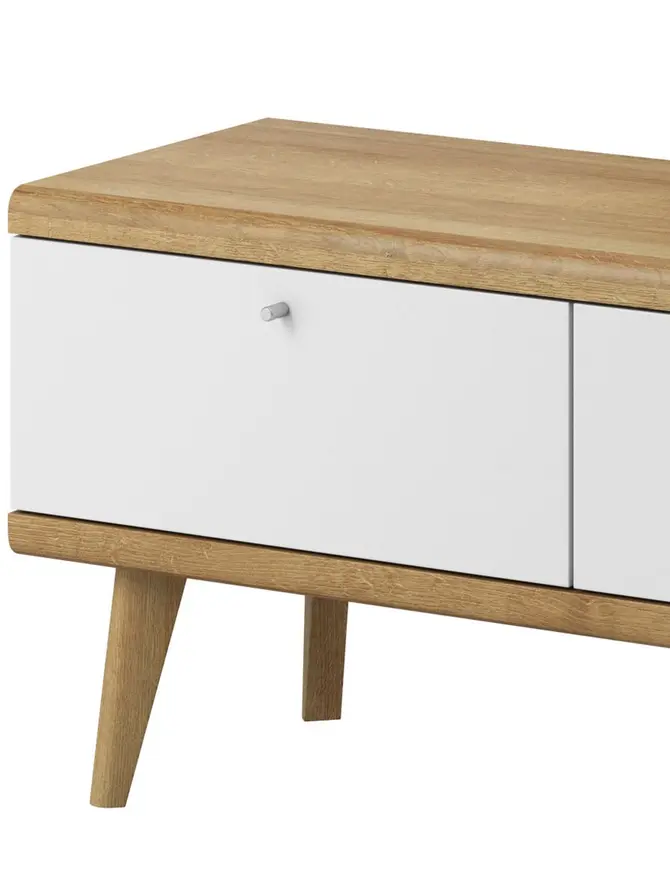 Szafka RTV PRIMO dąb riviera biały 107x50x40 cm