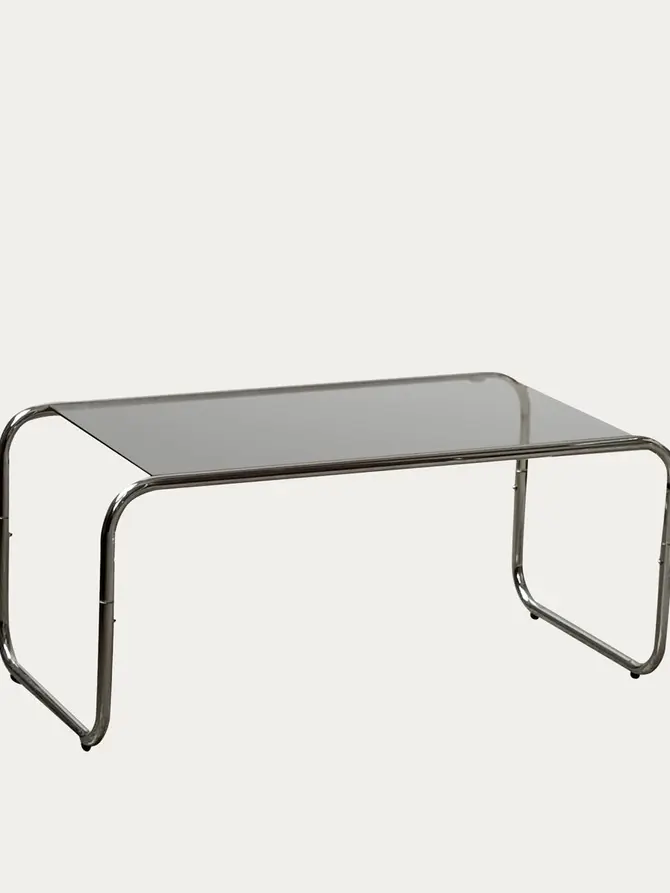 Stolik pomocniczy VELLUTO chromowany szklany szary 80x40x36 cm