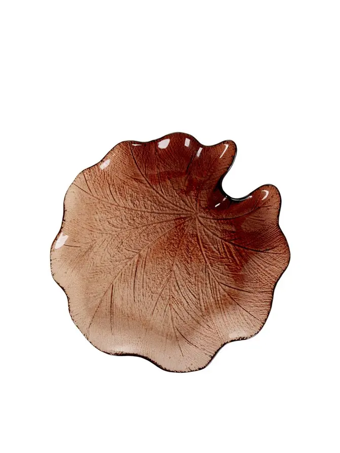 Taca dekoracyjna ASALI szklana brązowa 18,5x2,5 cm