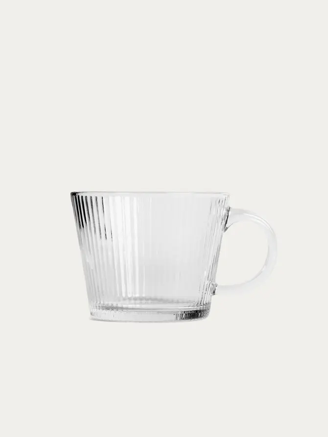 Zestaw filiżanek GLASSICO szklanych ryflowanych, 2 szt. 0,42 l