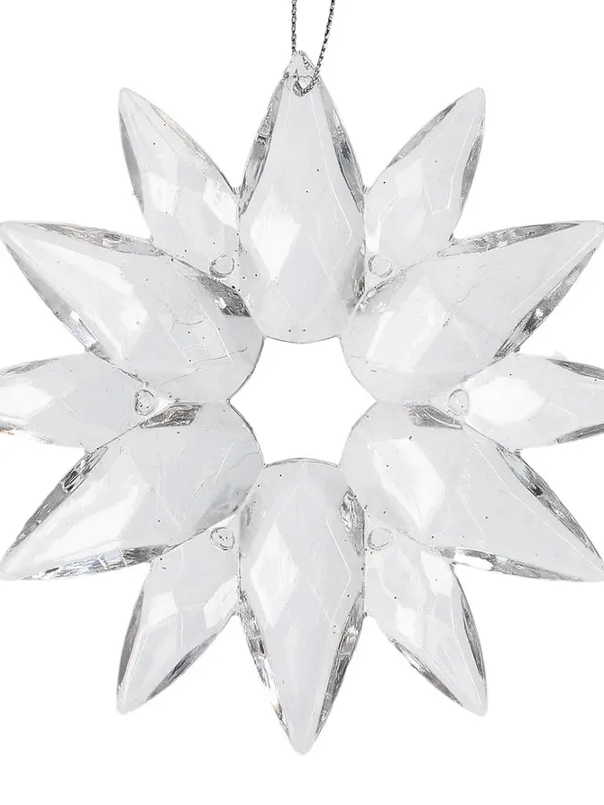 Zawieszka ASTRE ACRILO transparentna śnieżynka 12 cm