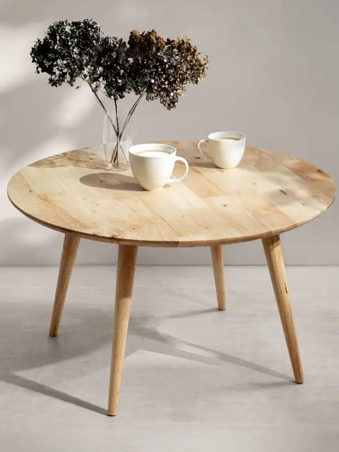 Stolik kawowy ANGU naturalny 75x75x43 cm
