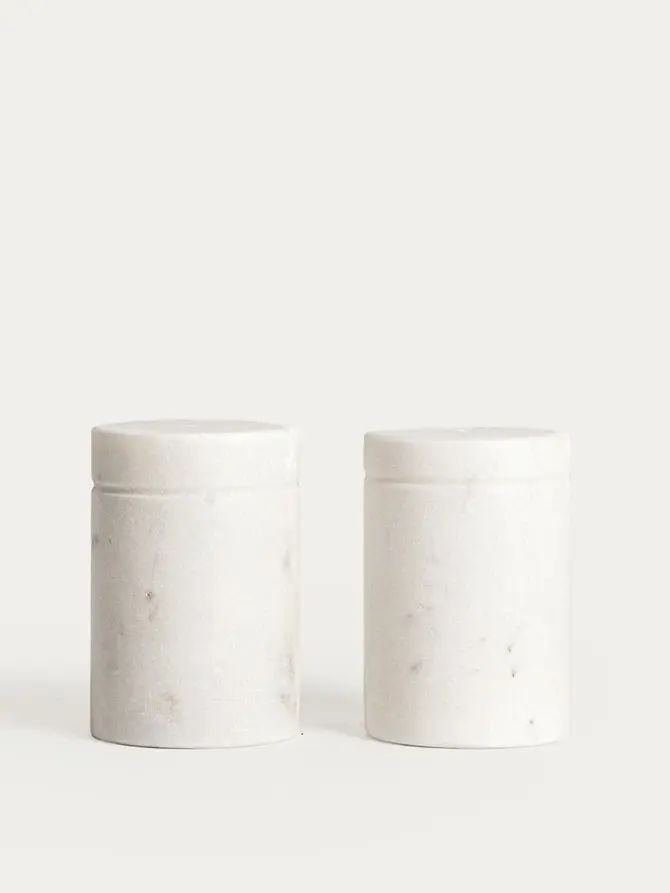Zestaw przyprawników MARBLE marmurowych klasycznych 2 szt.
