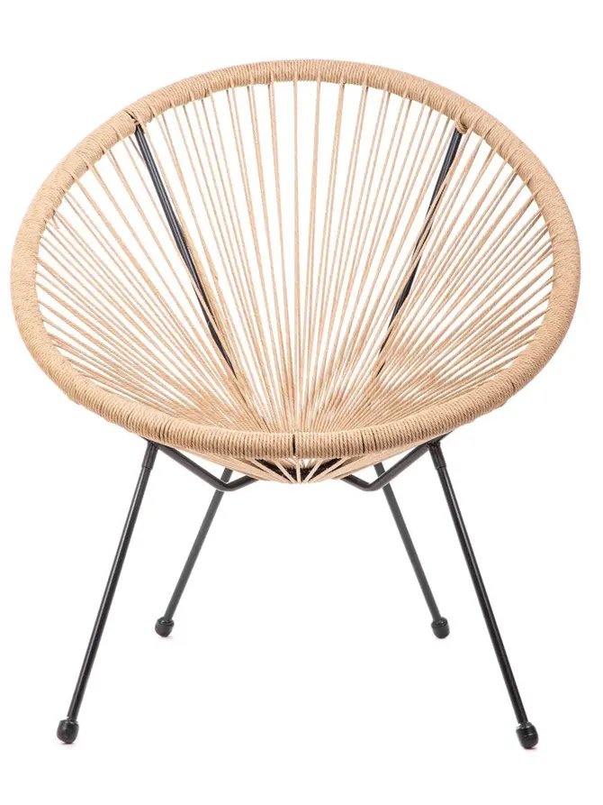 Fotel ACAPULCO TWIST z linki technorattan ze splotem twist naturalny 71x71x80 cm