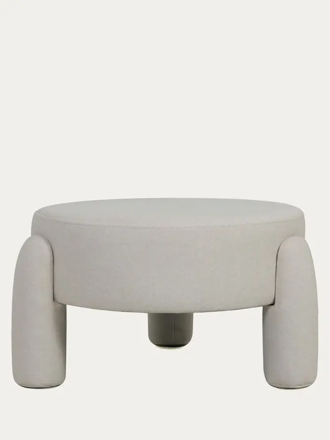 Pufa OLLERA w tkaninie ecru 65x65x36 cm