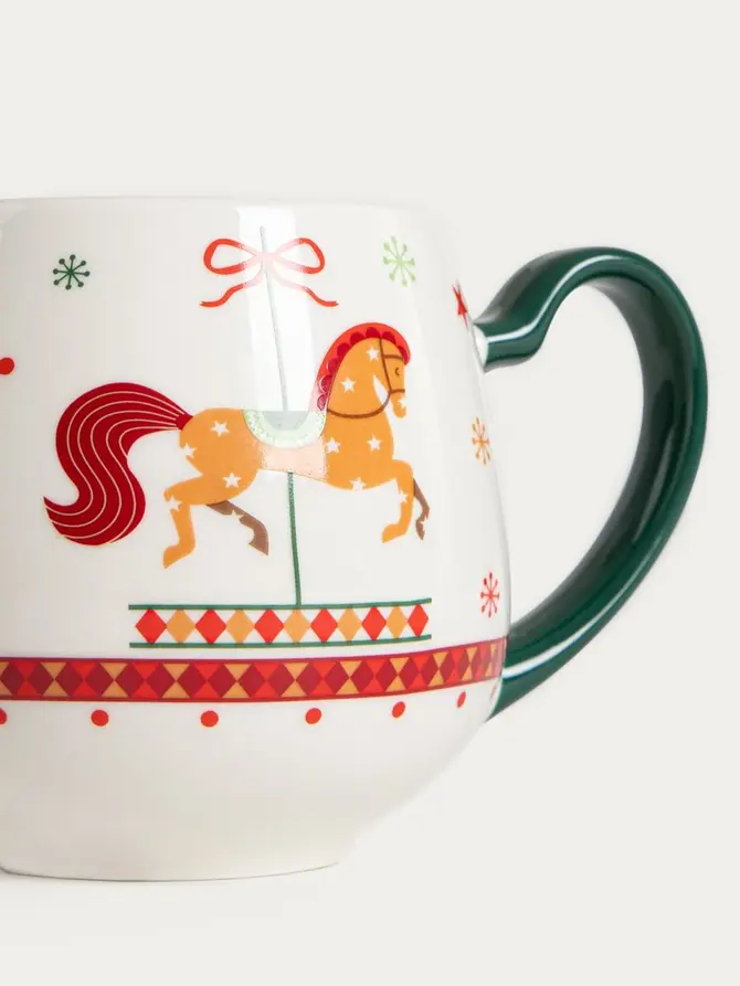 Kubek MURTI porcelanowy z konikami 0,3 l
