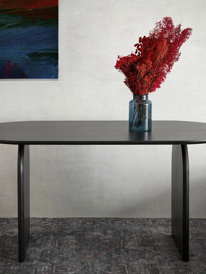 Stół LAGOM lite drewno akacji czarne 160x80x76 cm