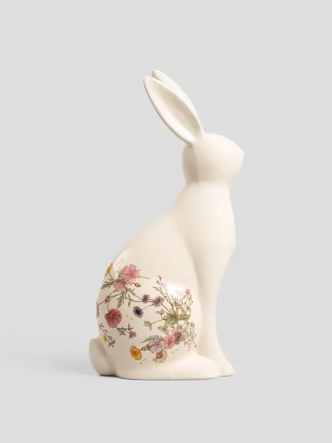 Figurka MEADOW królik w kwiaty 18x10x33 cm