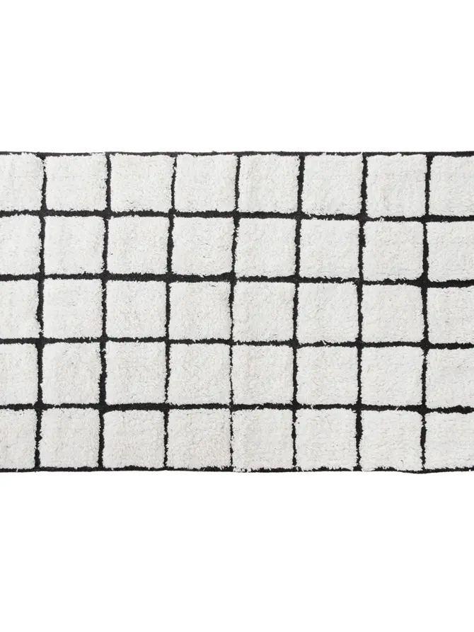 Dywanik łazienkowy DINA Czarno-beżowy 50x80 cm