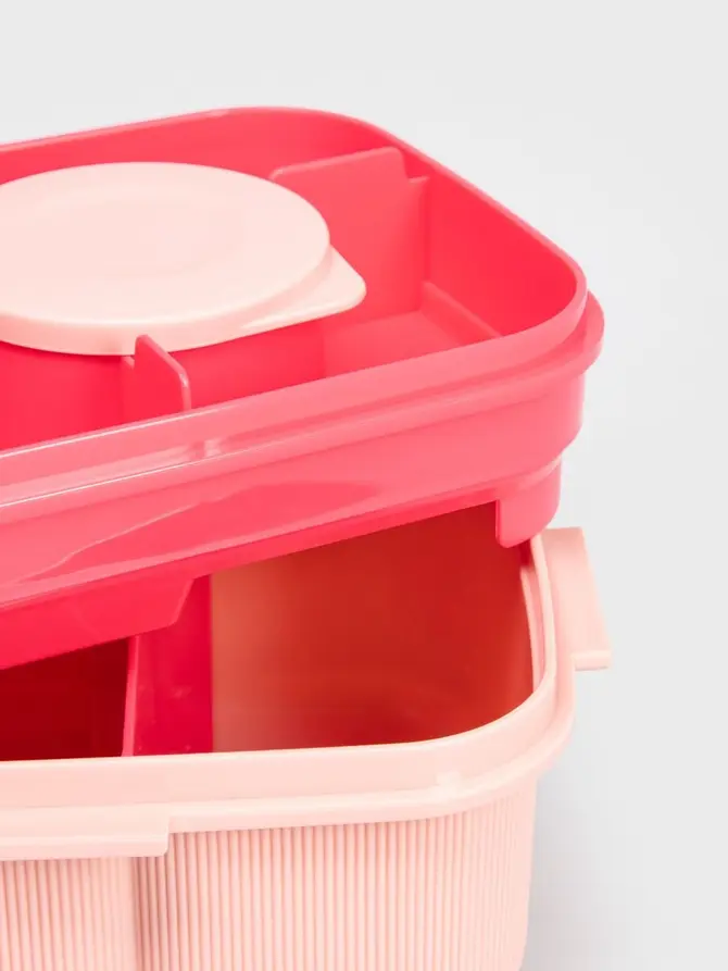 Zestaw lunchbox B2 LUSY różowy z kubkiem 1,8l + 0,5l
