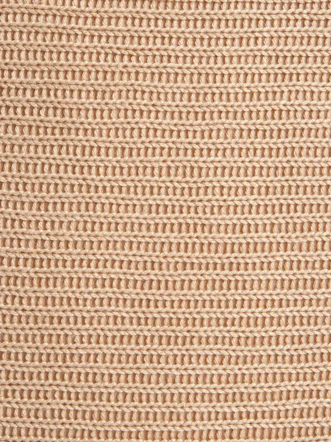 Poszewka MARENA gładka beżowa z dodatkiem lnu i wiskozy ze sweterkową lamówką 45x45 cm