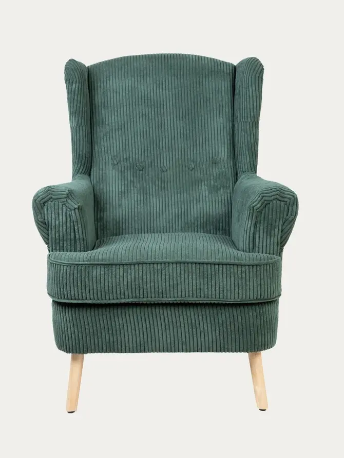 Fotel FOSSBY FASO sztruksowy zielony 86x85x108 cm