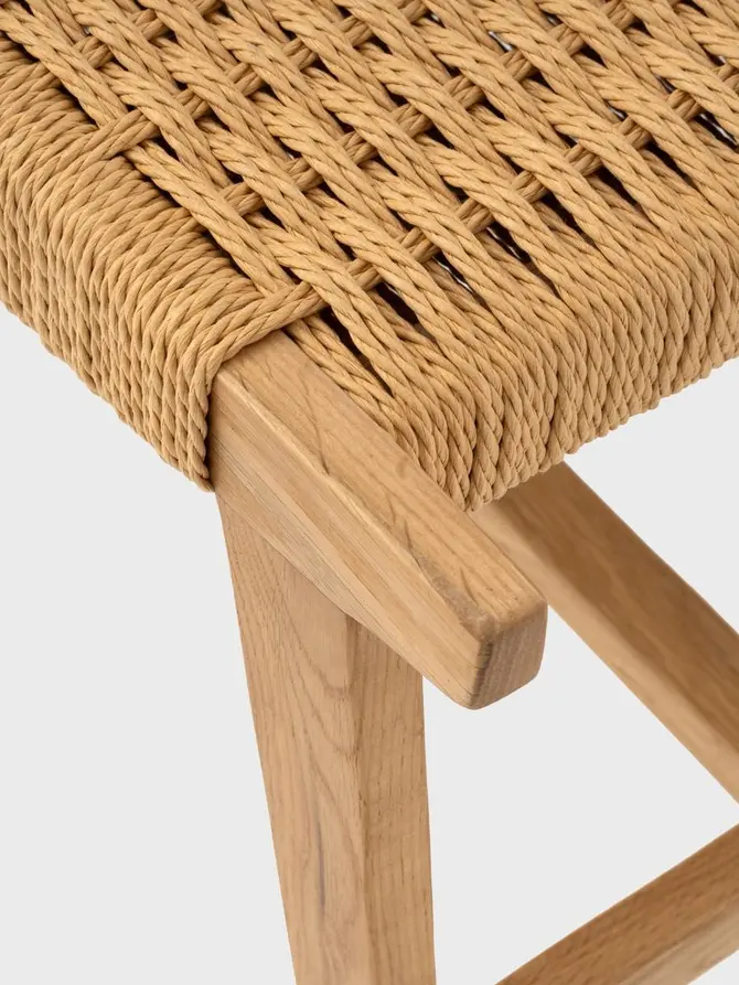 Taboret NOVUM drewniany dębowy naturalny 52x34x42 cm
