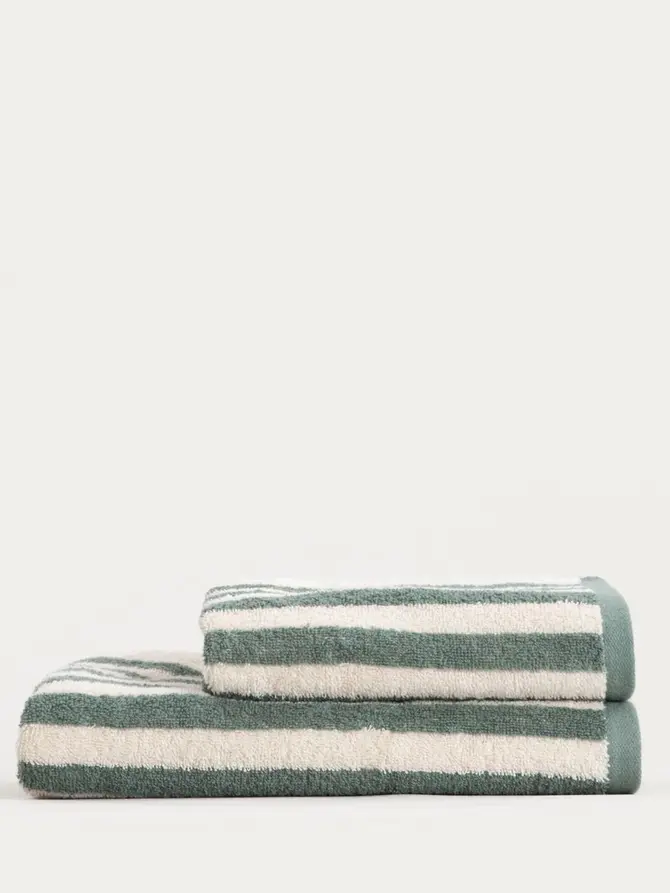 Ręcznik LISTRA w pistacjowe paski 70x130 cm
