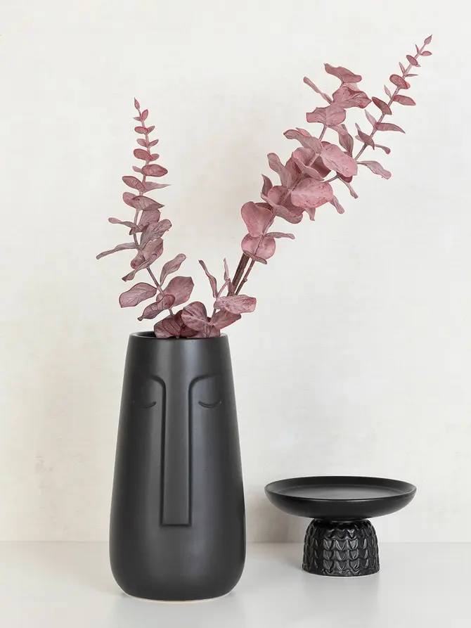 Wazon CERGY ceramiczny czarny 13,5x26 cm