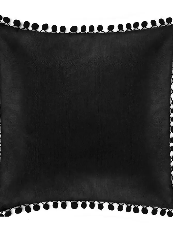 Poszewka ESLOV z pomponami czarna 45x45 cm