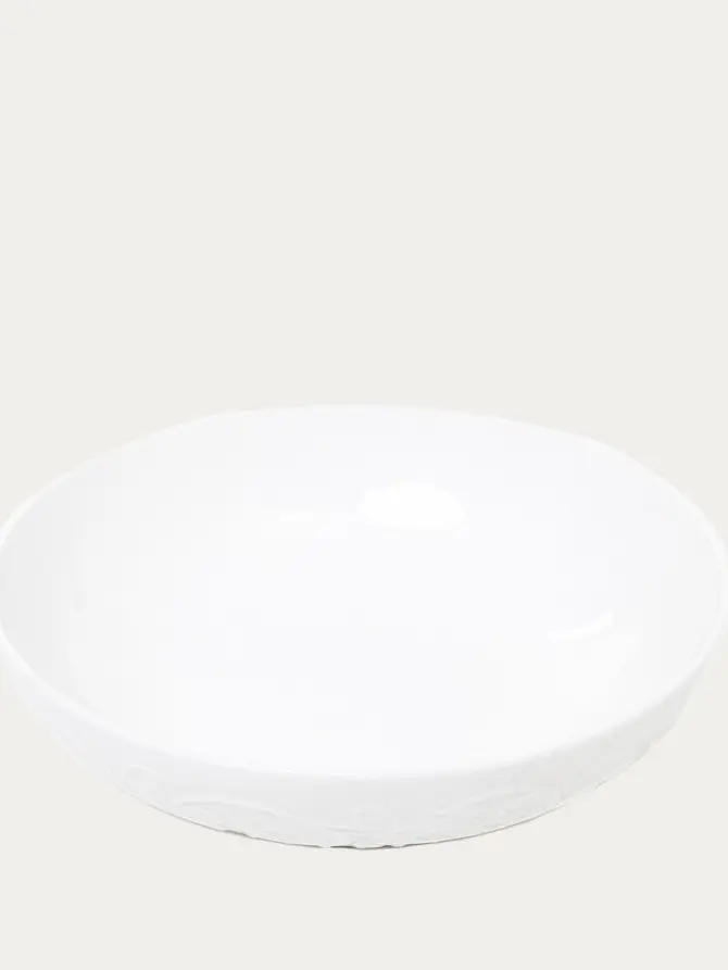Talerz SYLIA głęboki biały z ornamentem 20 cm