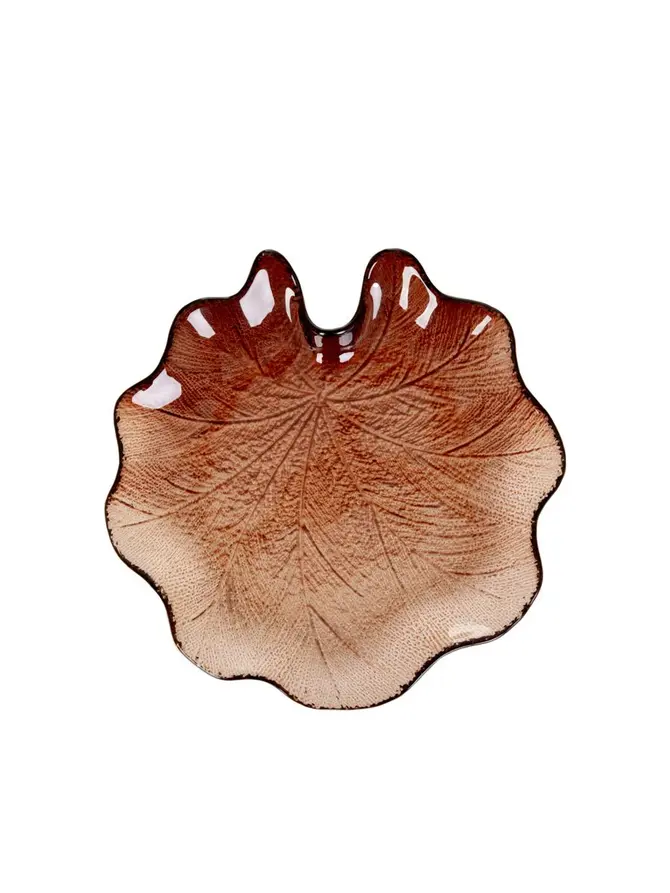 Taca dekoracyjna ASALI szklana brązowa 18,5x2,5 cm