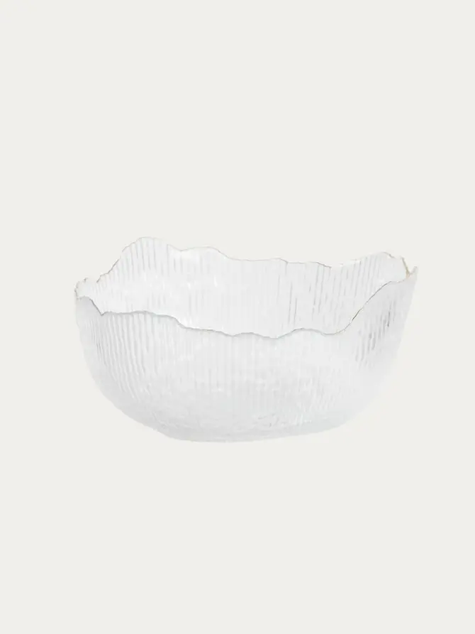 Miska APOLA ryflowana transparentna L 9 cm x 20 cm
