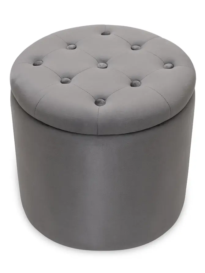 Pufa VENLO welurowa szara 45x45 cm