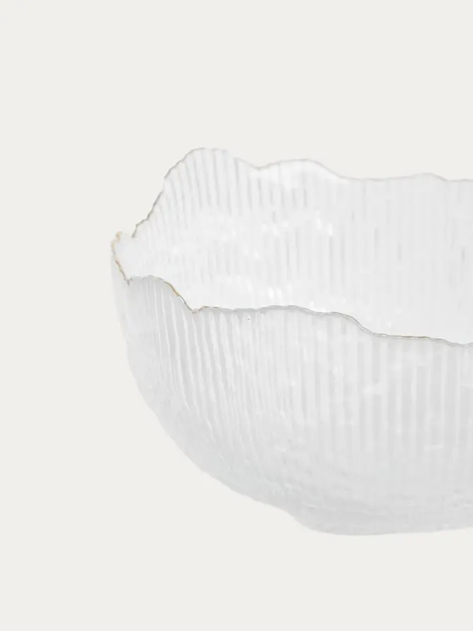 Miska APOLA ryflowana transparentna L 9 cm x 20 cm