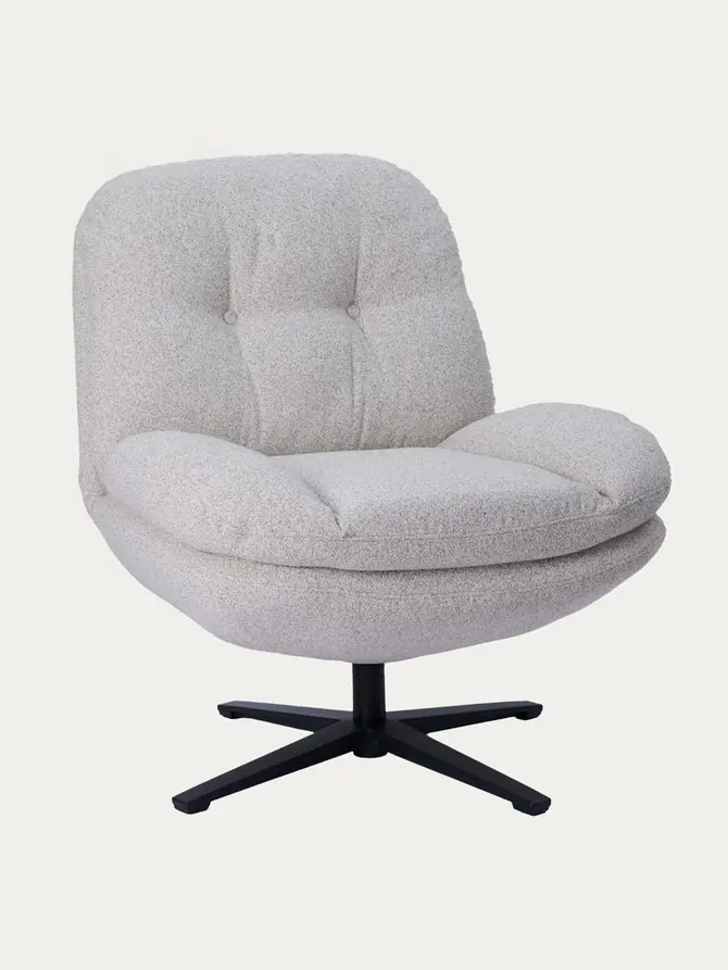 Fotel LUNARO obrotowy beżowy 76x83x91 cm
