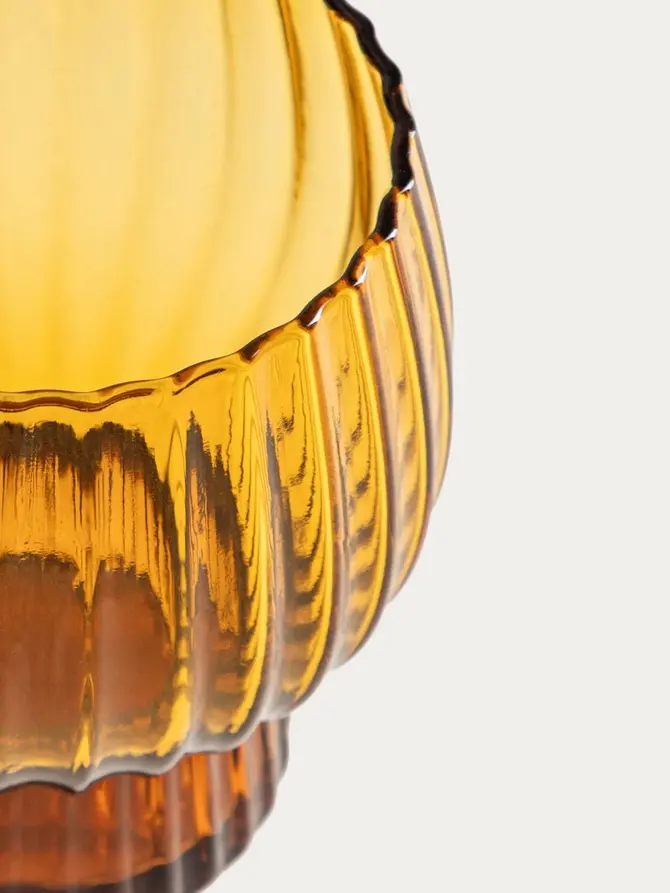 Szklanka AZERA ryflowana bursztynowa niska 0,4 l