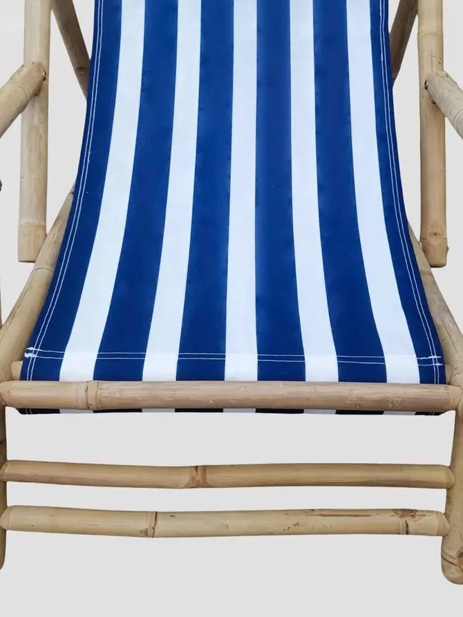 Leżak MARE w biało niebieskie paski 59x107x85 cm