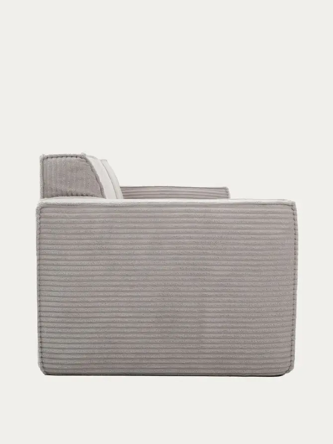 Sofa modułowa LYKKE 3-osobowa jasnoszara piankowa sztruksowa 263x88x73 cm