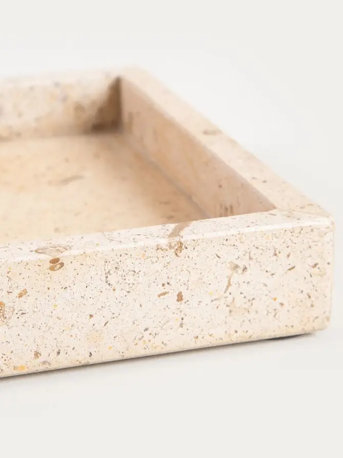Taca dekoracyjna MARMURI z beżowego marmuru 25x15x3 cm