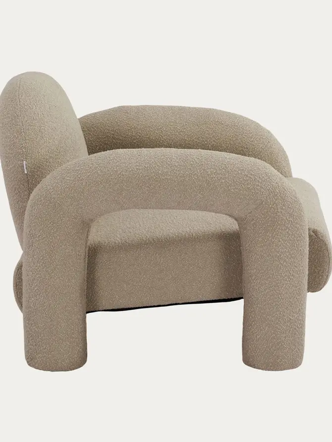 Fotel SEDIA beżowy w tkaninie TEDDY BOUCLÉ 95x88x70 cm