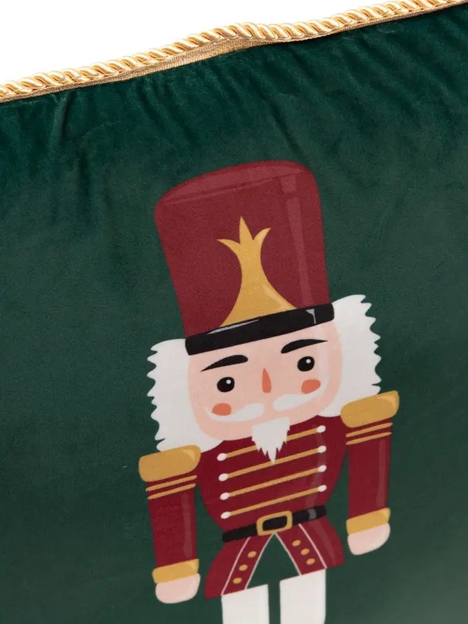 Poszewka NUTCRACKER welwetowa z dziadkiem do orzechów 45x45 cm