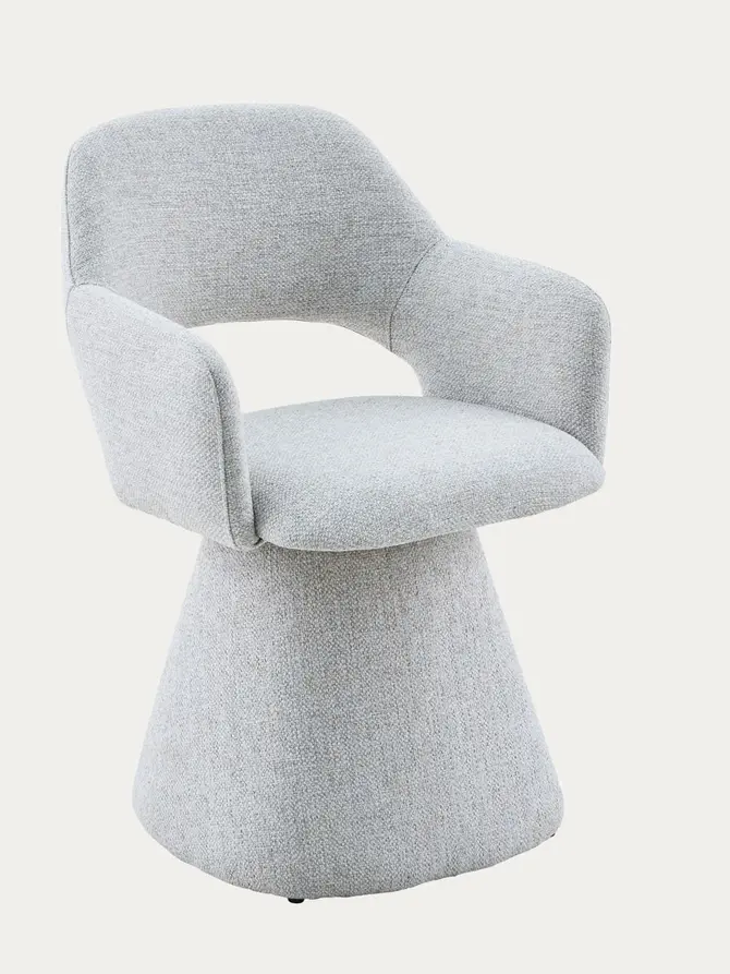 Fotel GOMBE obrotowy w tkaninie beżowy 55x62x85 cm