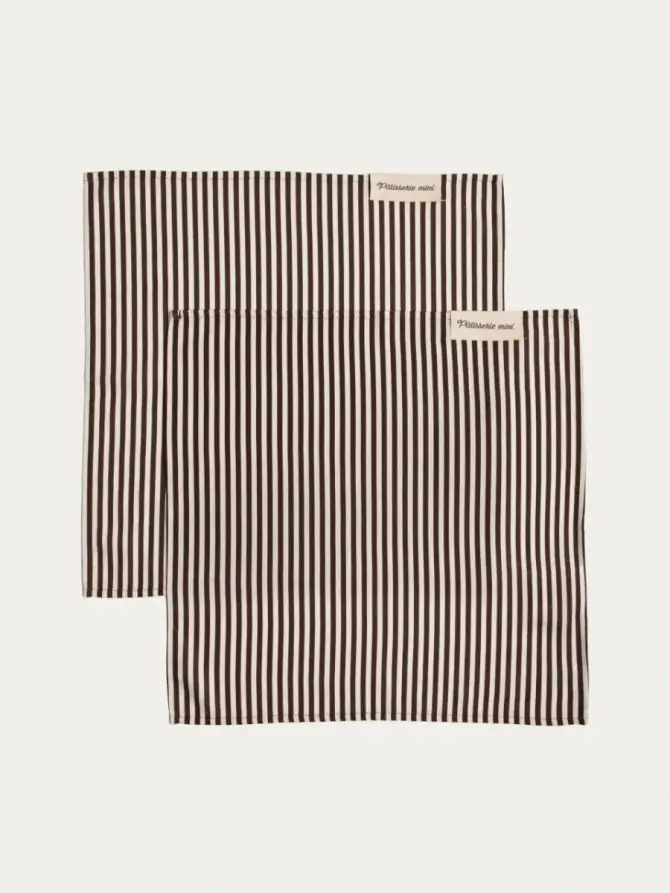 Serwetki PATISSERIE MINI w beżowo-brązowe paski, zestaw 2 szt. 2*40x40cm