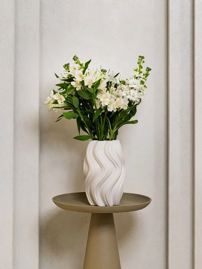 Wazon SALANA falowany biały 16x15x26 cm