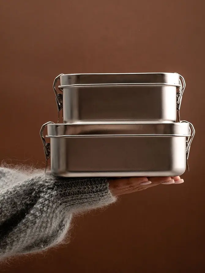 Zestaw lunchboxów ONTARIO ze stali nierdzewnej 550+850 ml 2 el.