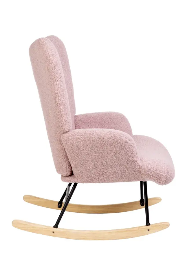 Fotel MOSS TEDDY BOUCLE bujany różowy w tkaninie TEDDY BOUCLÉ 72x73x92 cm