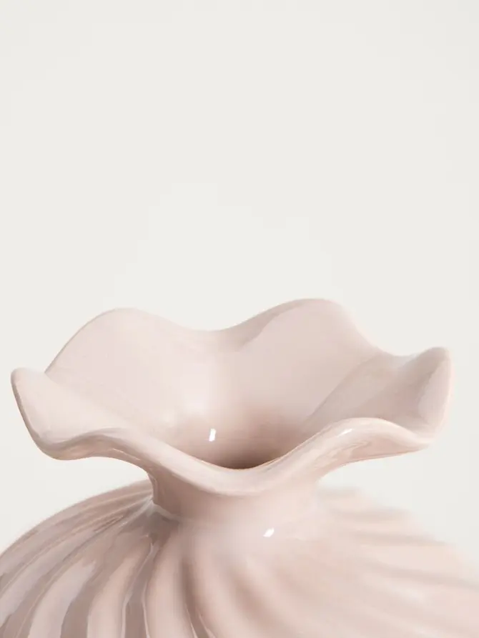 Wazon AURELIA z falista górą beżowy 16,5x16,5x19 cm