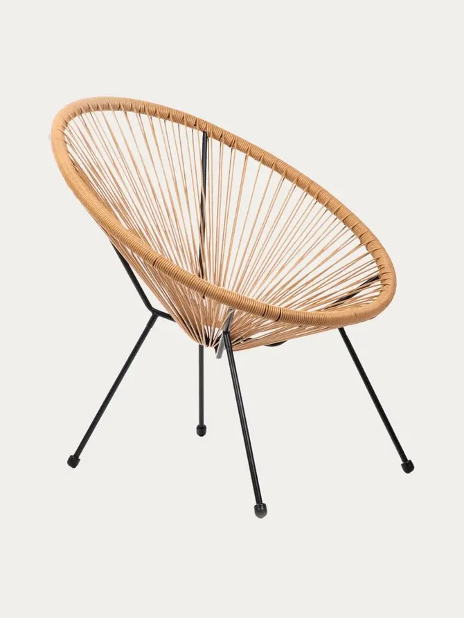 Zestaw 2 foteli ACAPULCO FIESTA z okrągłej linki technorattan naturalnych 70x73x80 cm