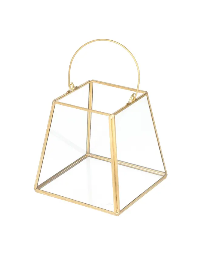 Lampion GRAZIA złoty 9x9x10 cm