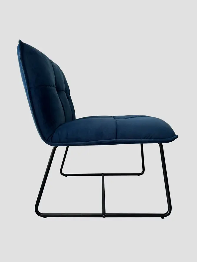 Fotel NELOX welurowy granatowy 63x69x73 cm