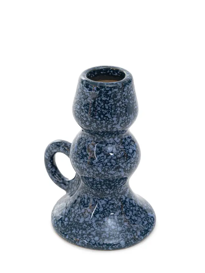 Świecznik ROLO ceramiczny granatowy 8,5x7x10,5 cm