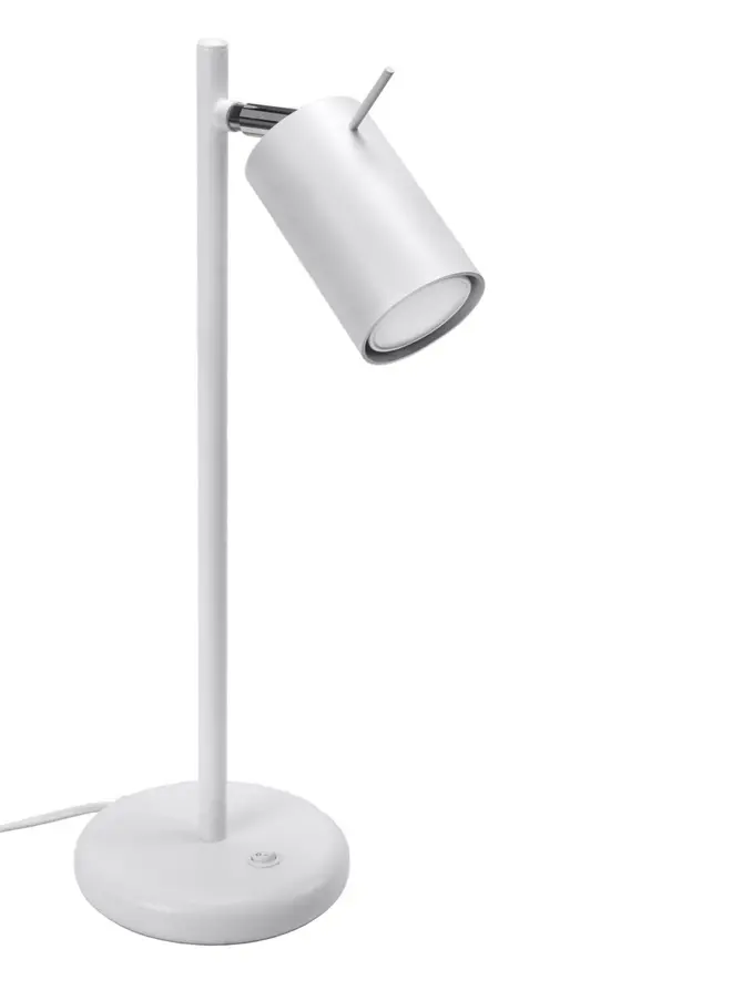 Lampa stołowa RING metalowa biała 43 cm
